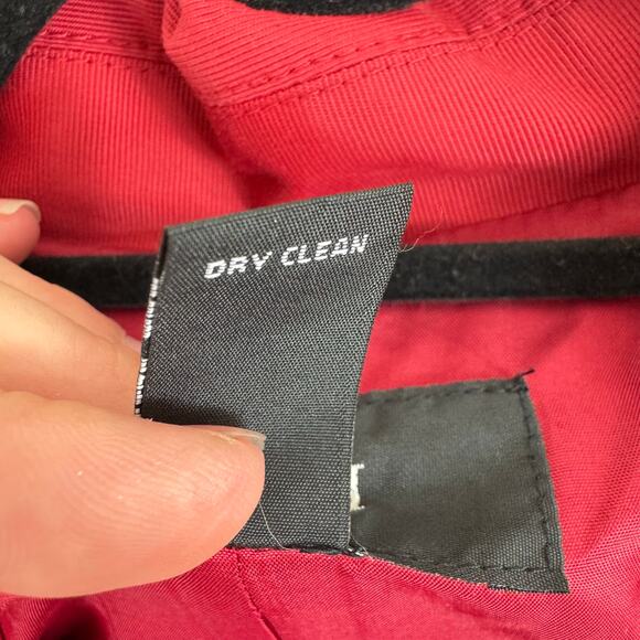 Alfani Red Nylon Cotton Collared Snap Up Lined Spring Fall Jacket Size L - Picture 8 of 8